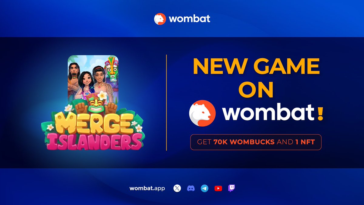 Merge Islanders: Magic Puzzle is now part of our stable of games. Enjoy  games for everyone and earn exclusive rewards only on Wombat. 70k Wombucks  and 1 NFT are up for grabs!