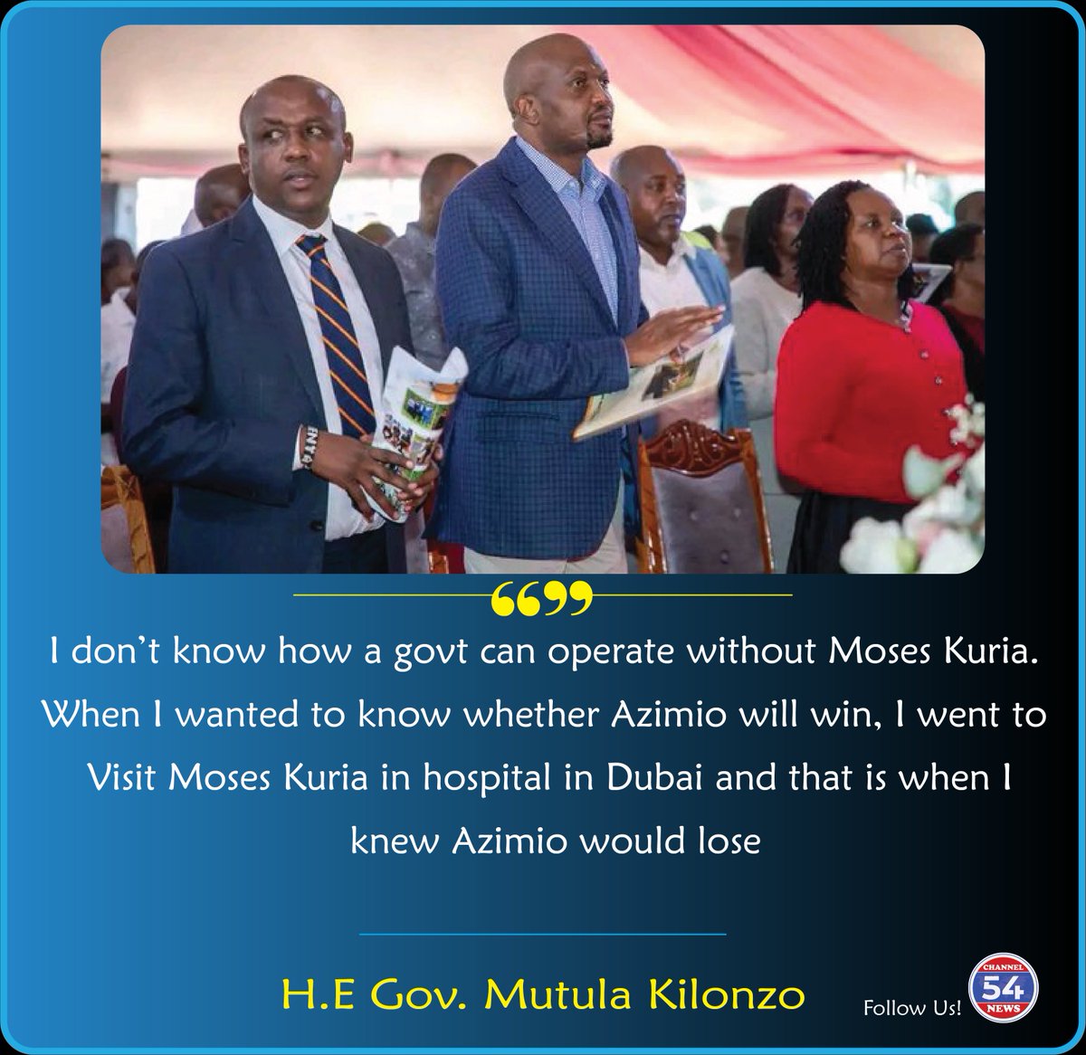 Channel254News's tweet photo. KENYA:

#POLITICS

"I knew Azimio would lose after visiting Moses Kuria in Dubai, I don't know how a government can operate without him," - Makueni Governor Mutula Kilonzo https://t.co/pGOdCQipEd