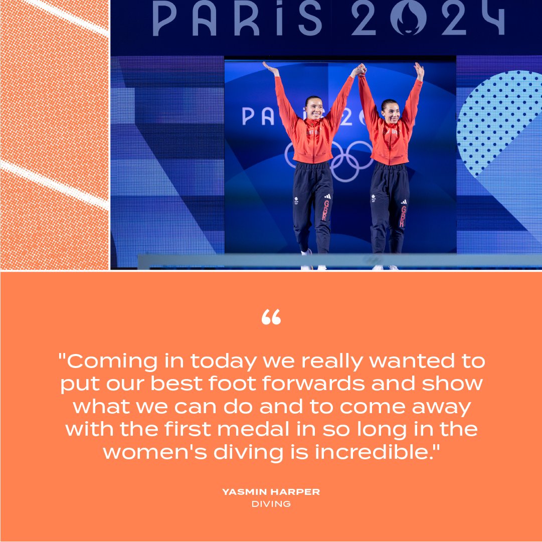 🗣️ Yasmin Harper on winning <a href="/TeamGB/">Team GB</a>'s first ever Women's Synchronised Diving medal!

Hats off to <a href="/yasminharps/">Yas</a> and <a href="/scarmewjensen/">Scarlett Mew Jensen</a> 👏🥉

#Paris2024 | <a href="/Aquatics_GB/">Aquatics GB</a>