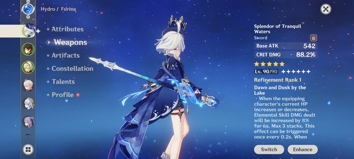 ghostlyteasing's tweet image. I got the weapon btw, I just forgot to share

Anyways she's complete now!
And I can officially say... fuck this game! What's taking them so long to fix/improve shit? Both HSR and ZZZ devs listen to a lot of feedback, so why tf does Genshin feel so abandoned in comparison???