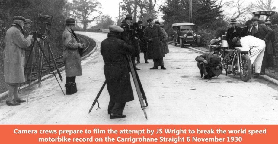 to Jacob Ernst Henne (BMW) of Germany.  

As the British were very keen to regain the record, the Cork District Motor Club suggested the Carrigrohane Straight as the perfect venue.  

Wright returned to Cork to attempt a new record on 6 November 1930.  French officials also