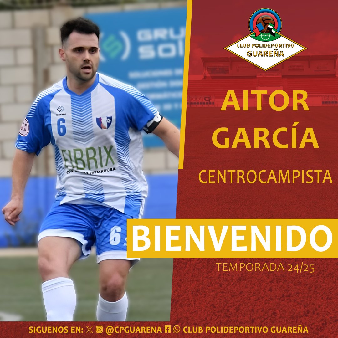 CPGuarena's tweet photo. 🆕 𝗙𝗜𝗖𝗛𝗔𝗝𝗘 |

Aitor García se incorpora al CP Guareña para la temporada 24/25.

➡️ Mediocentro de mucho trabajo y capacidad para mover al equipo

➡️ Llega procedente del CD Don Álvaro

#BienvenidoAitor | #VamosCPG ❤ https://t.co/c8HibWcZbU
