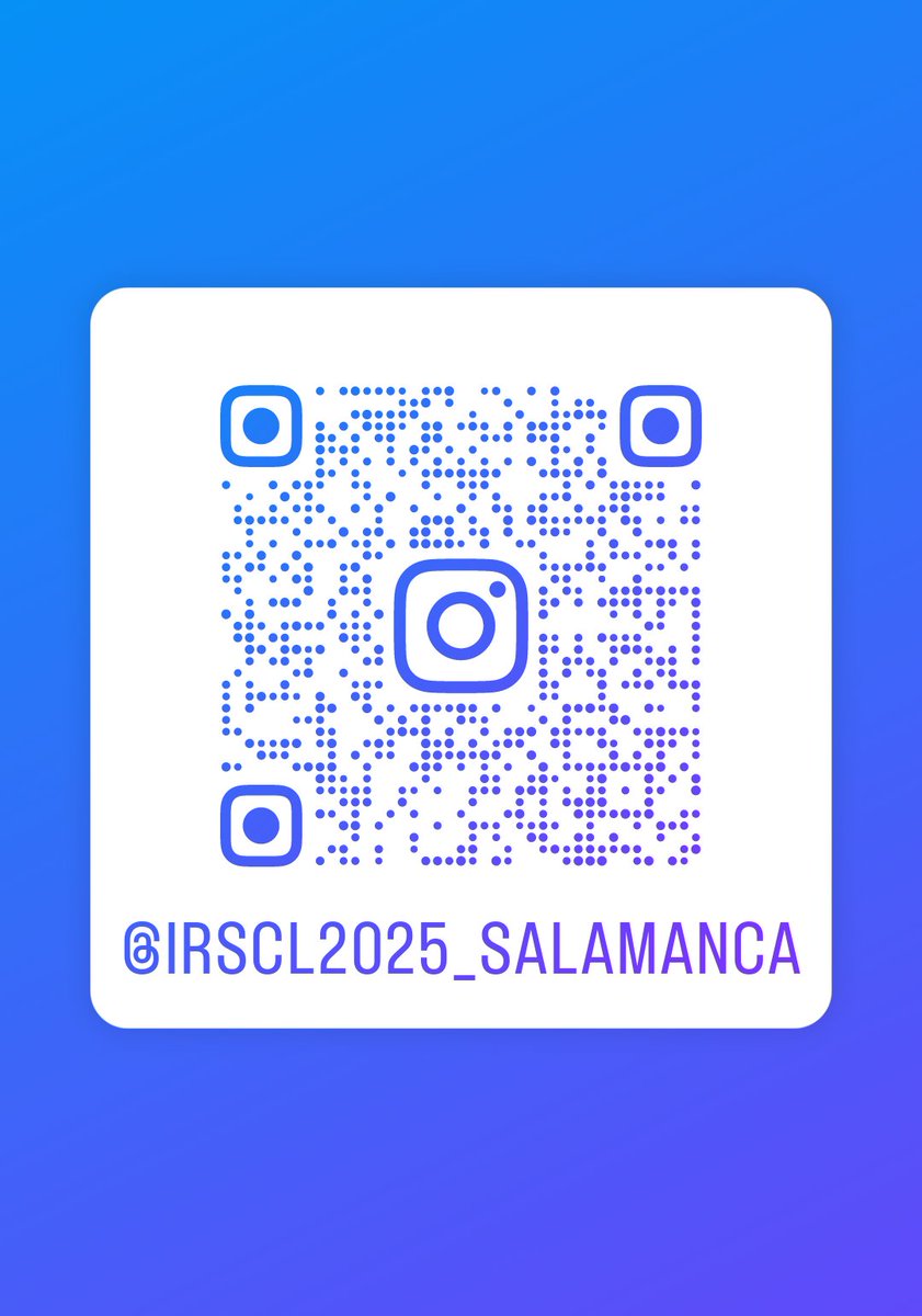 irscl2025_usal's tweet photo. 💻You can now also follow us on Instagram!!

💻¡¡Ahora también nos podéis seguir en Instagram!!

https://t.co/Gt1YcGdFxx

#IRSCL2025 https://t.co/Tfk8dLGZm6