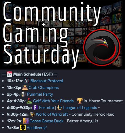 SeverityGaming's tweet photo. 🎉 Happy Community Gaming Saturday SG! 🕹️ Delacour's Stream is now 🔴 Live ( https://t.co/LS4ozpbV3b ), and we'll be getting started up shortly. Tune in for our Monthly 17hr Variety Stream with us! 🎮 https://t.co/TKjUW03rzq