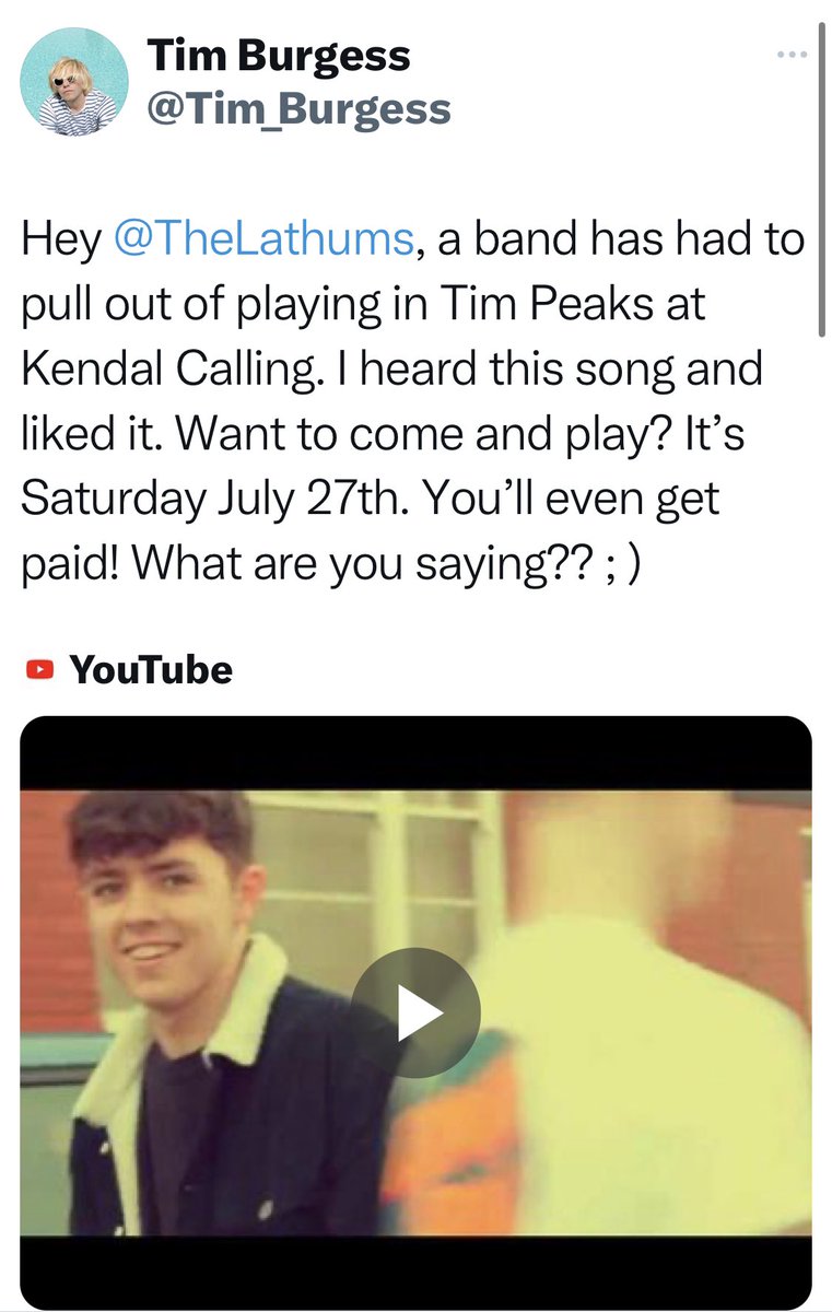 Tim Burgess tweet media