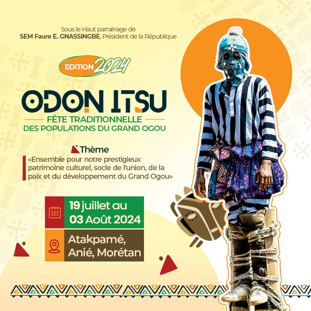 KomiEmmanuelK's tweet photo. Le Grand #Ogou célèbre la #culture #Togo-laise et #Africaine à travers la #Fête traditionnelle #Odontsu Odon Itsu 2024.

#Atakpamé https://t.co/rxAqZvcXpH