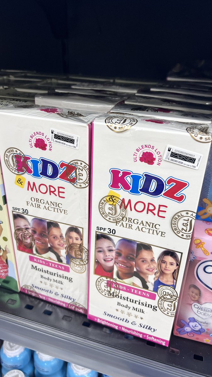 olabankeB's tweet photo. Went to the pharmacy today and saw these.
Question: why are lightening or ‘glow’ lotions being produced for children? 😕😟 What beauty standards are we instilling in our kids by producing these?? https://t.co/SjdJeUNdSm