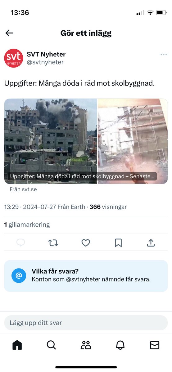 Som skattebetalare finansierar jag  SVT. Men 
<a href="/svtnyheter/">SVT Nyheter</a> låter mig inte kommentera det som de lägger ut på X. 
Hur kan det vara så?