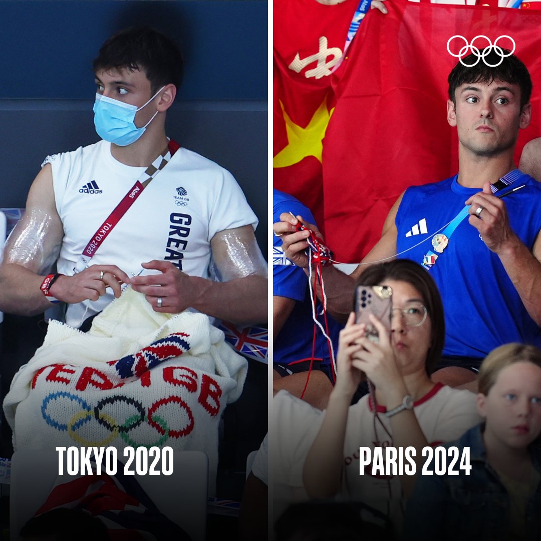 It wouldn't be an #Olympics without a Tom Daley knitting-in-the-crowd cameo! 🧶

#DailyDaley I #Paris2024 I <a href="/WorldAquatics/">World Aquatics</a> I <a href="/TomDaley1994/">Tom Daley</a> I <a href="/TeamGB/">Team GB</a>