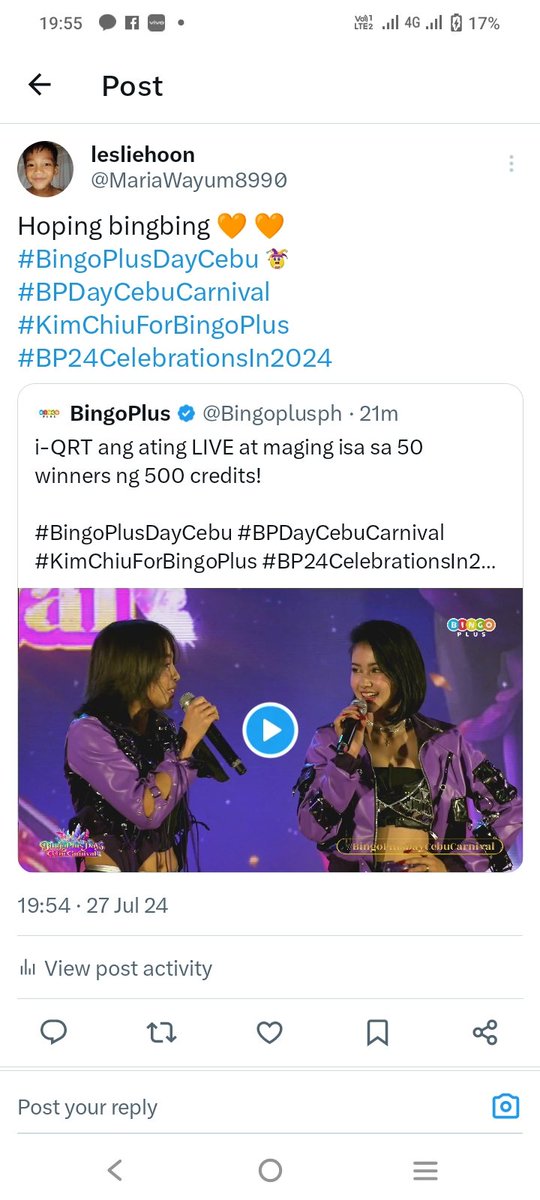 MariaWayum8990's tweet photo. @Bingoplusph Done bingbing 🧡 💜 💛 

bingoplusipuw28
#BingoPlusDayCebu    #BPDayCebuCarnival #KimChiuForBingoPlus #BP24CelebrationsIn2024 https://t.co/giHHmyG2BT