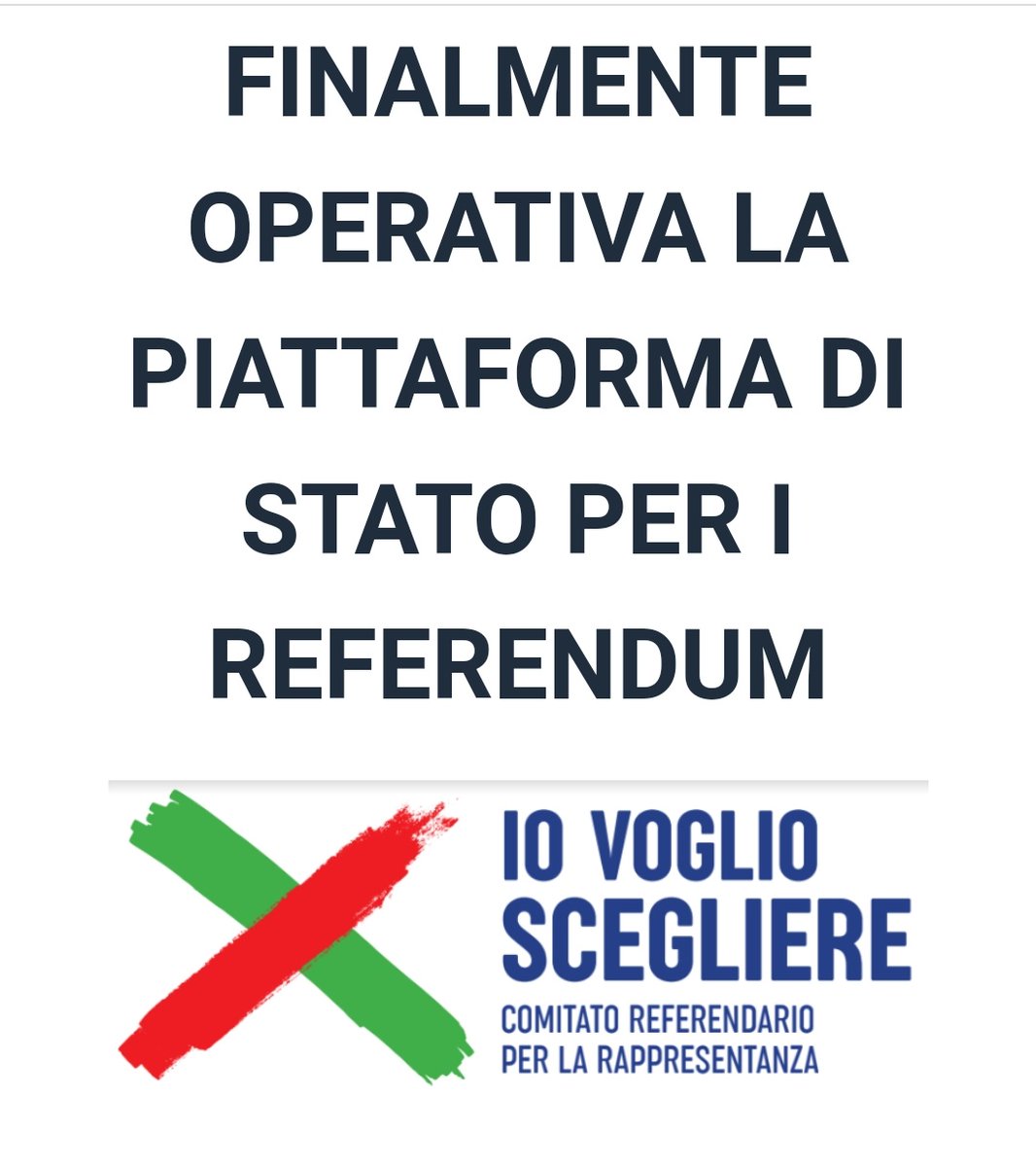 BartolomeoNicolotti๐ช๐บ๐ฎ๐น๐ซ๐ท๐บ๐ฆ (@bartnicolotti) on Twitter photo #iovoglioscegliere
Possibile firmare online x 4 quesiti su legge elettorale Rosatellum
* Libertร di scelta tra candidato uninominale e listino bloccato
* Soglie sbarramento
* Esenzione raccolta firme per presentare liste
* Plurucandudature
Vai al linkโคต๏ธ
pnri.firmereferendum.giustizia.it/referendum/open #iovoglioscegliere
Possibile firmare online x 4 quesiti su legge elettorale Rosatellum
* Libertร di scelta tra candidato uninominale e listino bloccato
* Soglie sbarramento
* Esenzione raccolta firme per presentare liste
* Plurucandudature
Vai al linkโคต๏ธ
pnri.firmereferendum.giustizia.it/referendum/open