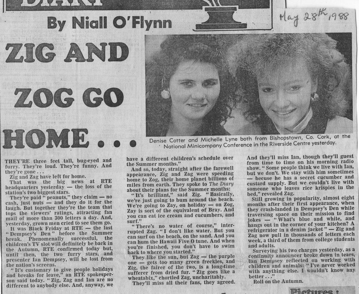 DoubleZCreative's tweet image. FLASHBACK! May 1988 - this was after our first season of #DempseysDen - #ZigAndZag took off remarkably quickly!