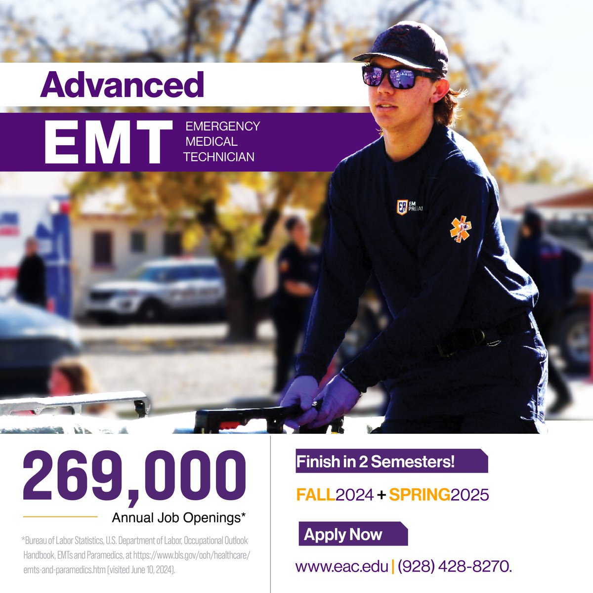 eacmonsters's tweet image. Get ahead with an Advanced EMT program at Eastern Arizona College! Finish in just 2 semesters and join a field with tons of job opportunities. Apply now!  #AdvancedEMT #EasternArizonaCollege #HealthcareEducation #CareerOpportunities #AEMTProgram #AEMTTraining #MedicalField