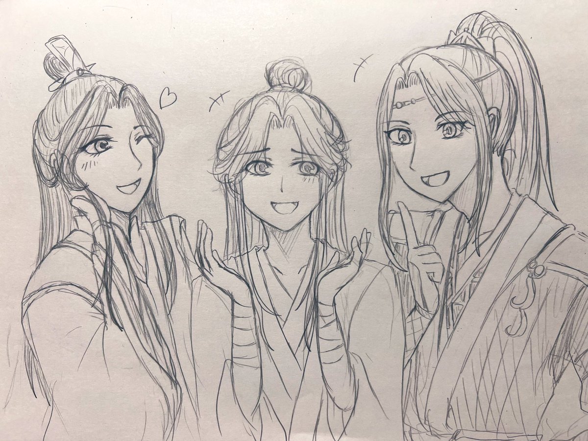 RioN__88's tweet image. この３人キャッキャしてるの女子高生みたいで可愛い☺️

#天官賜福 #TGCF #謝憐 #風師 ＃郎千秋