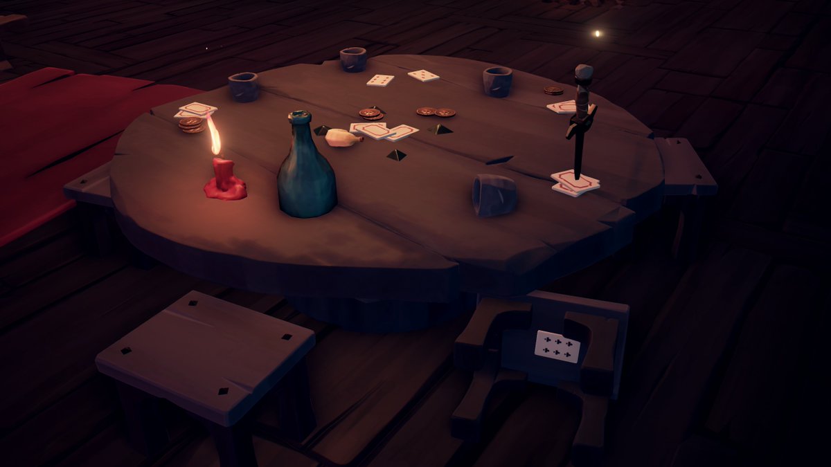 Love this awesome little detail on the Burning Blade. Card cheater gets exposed #SeaOfThieves