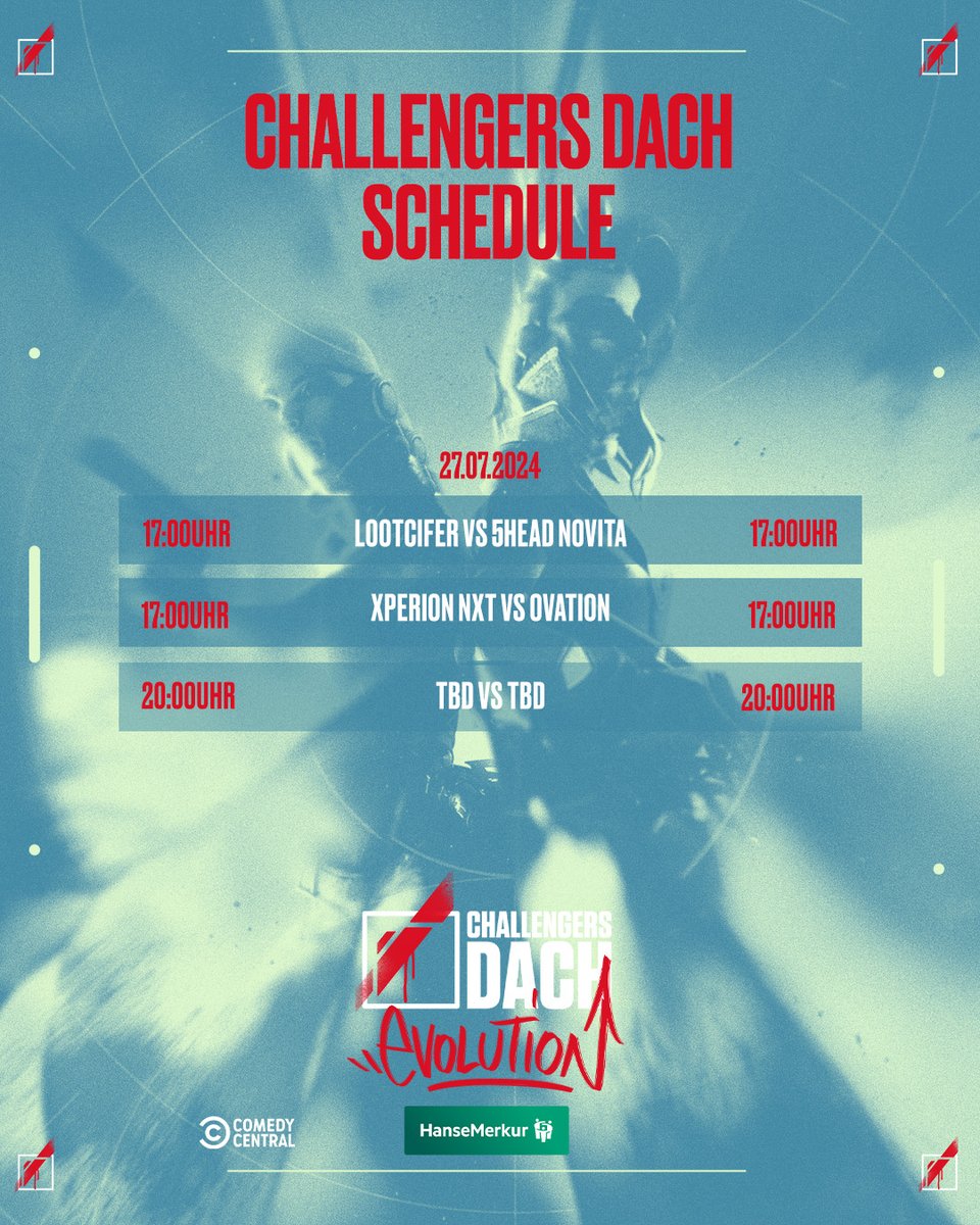HanseMerkur Challengers DACH (@valleague_dach) on Twitter photo Der Kampf in der Relegation geht weiter!
17:00 Uhr
<a href="/XPERION_NXT/">XPERION NXT</a> vs <a href="/OvationEsports/">Ovation eSports</a>
🎙️ <a href="/melestae/">ATN melestae</a>
📺twitch.tv/melestae
17:00Uhr
<a href="/TeamLootcifer/">Lootcifer</a> vs <a href="/5Head4Pro/">5HEAD</a> <a href="/NovitaEsports/">NOVITA</a>
20:00Uhr
Loser UB Finale vs WinnerLB Runde 1
🎙️ <a href="/Fragstube/">Max 'Fragstube' W.</a> & <a href="/Akamask_/">Patrick Decker/Akamask 🐬</a>
📺twitch.tv/valorantleague… Der Kampf in der Relegation geht weiter!
17:00 Uhr
<a href="/XPERION_NXT/">XPERION NXT</a> vs <a href="/OvationEsports/">Ovation eSports</a>
🎙️ <a href="/melestae/">ATN melestae</a>
📺twitch.tv/melestae
17:00Uhr
<a href="/TeamLootcifer/">Lootcifer</a> vs <a href="/5Head4Pro/">5HEAD</a> <a href="/NovitaEsports/">NOVITA</a>
20:00Uhr
Loser UB Finale vs WinnerLB Runde 1
🎙️ <a href="/Fragstube/">Max 'Fragstube' W.</a> & <a href="/Akamask_/">Patrick Decker/Akamask 🐬</a>
📺twitch.tv/valorantleague…