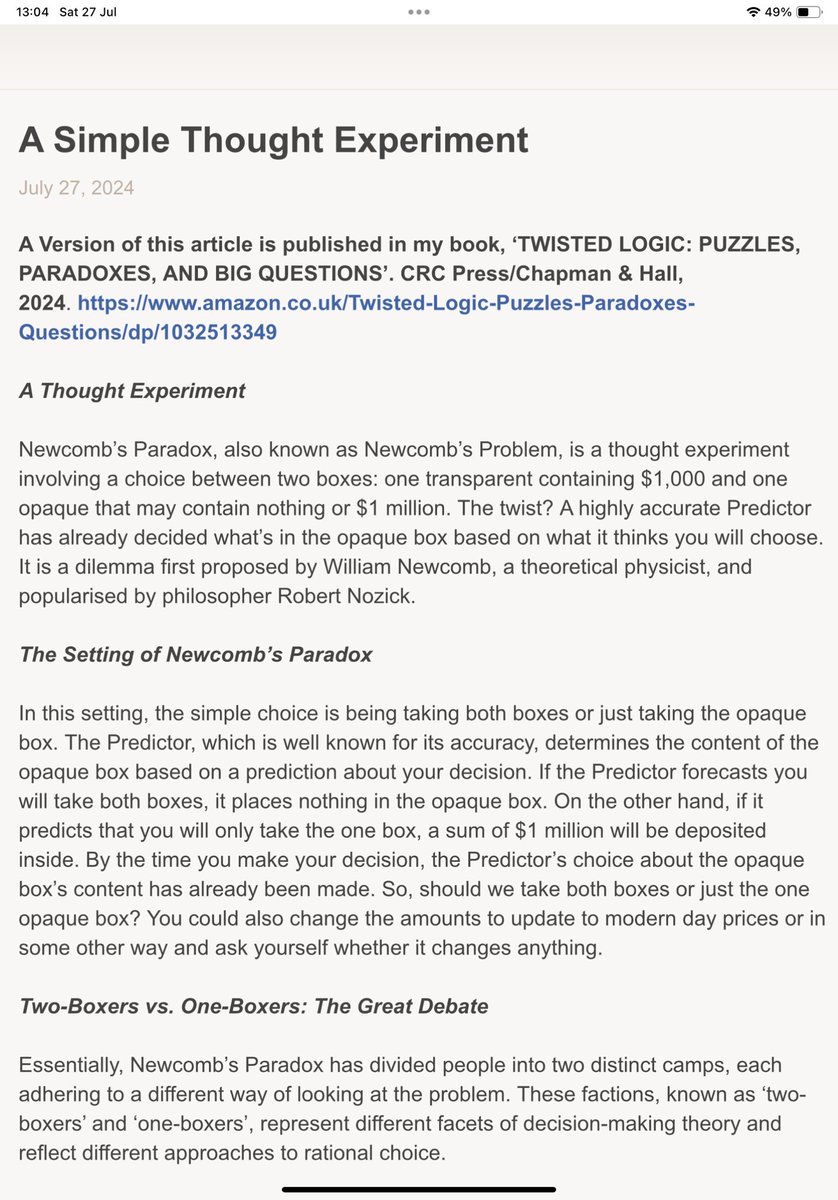 LeightonVW's tweet image. A Simple Thought Experiment #AI #TwistedLogic