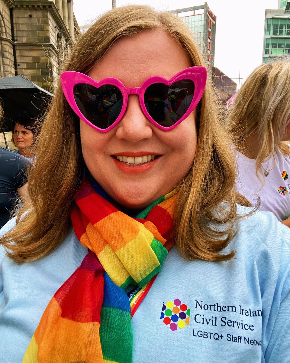 As a bisexual woman and employee of <a href="/PRONI_DFC/">PRONI</a>, I could not be prouder today to be marching with the Northern Ireland Civil Service LGBTQ+ Staff Network at <a href="/belfastpride/">Belfast Pride</a>! #pride 🏳️‍🌈