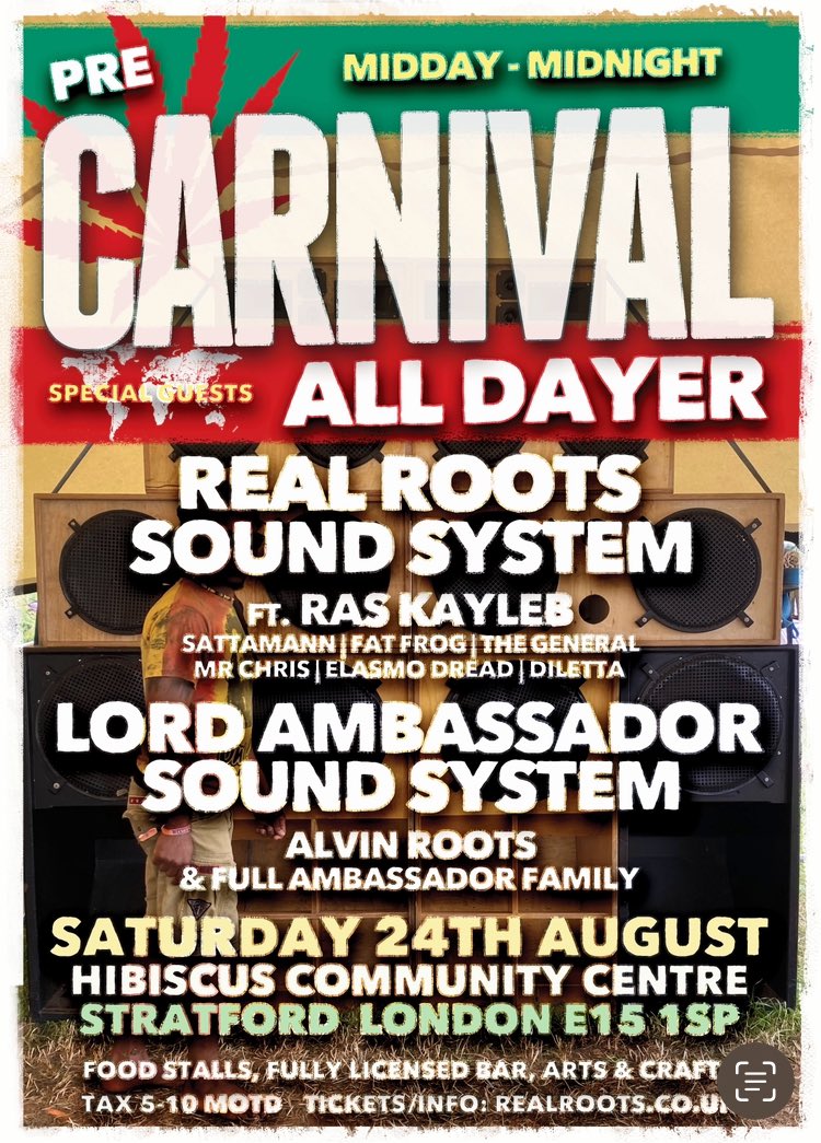 ReggaeLondon's tweet image. Saturday 24th August 12-12 London Reggae 🎫ra.co/events/1965052