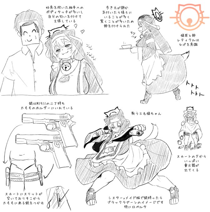 支援サイトで有料公開してから1年経過したものを無料公開中!
ブルアカ風三毛猫ちゃんの設定絵
この時期はいろいろやってましたね… 