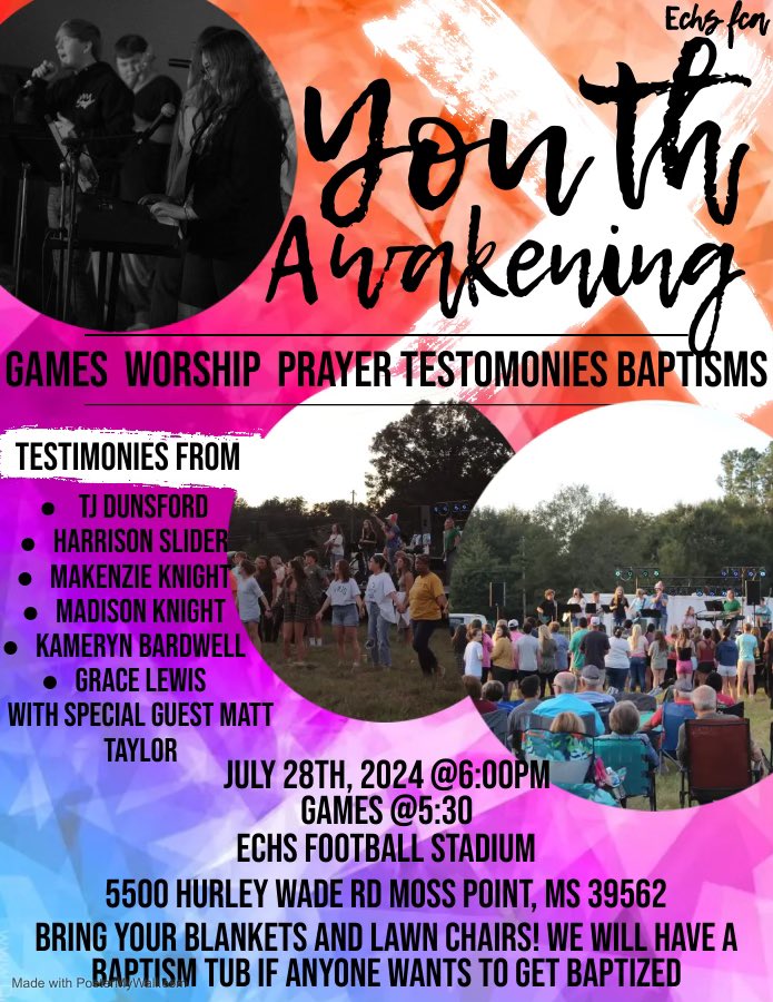 ECHSFCA's tweet photo. Reminder @ECHSFCA is hosting a Fields of Faith Youth Awakening at HD Shirley Stadium tomorrow evening (July 28) at 5:30pm. Come out and support our students as they share their testimonies as well as pray for the upcoming school year. https://t.co/1hv7101kdT