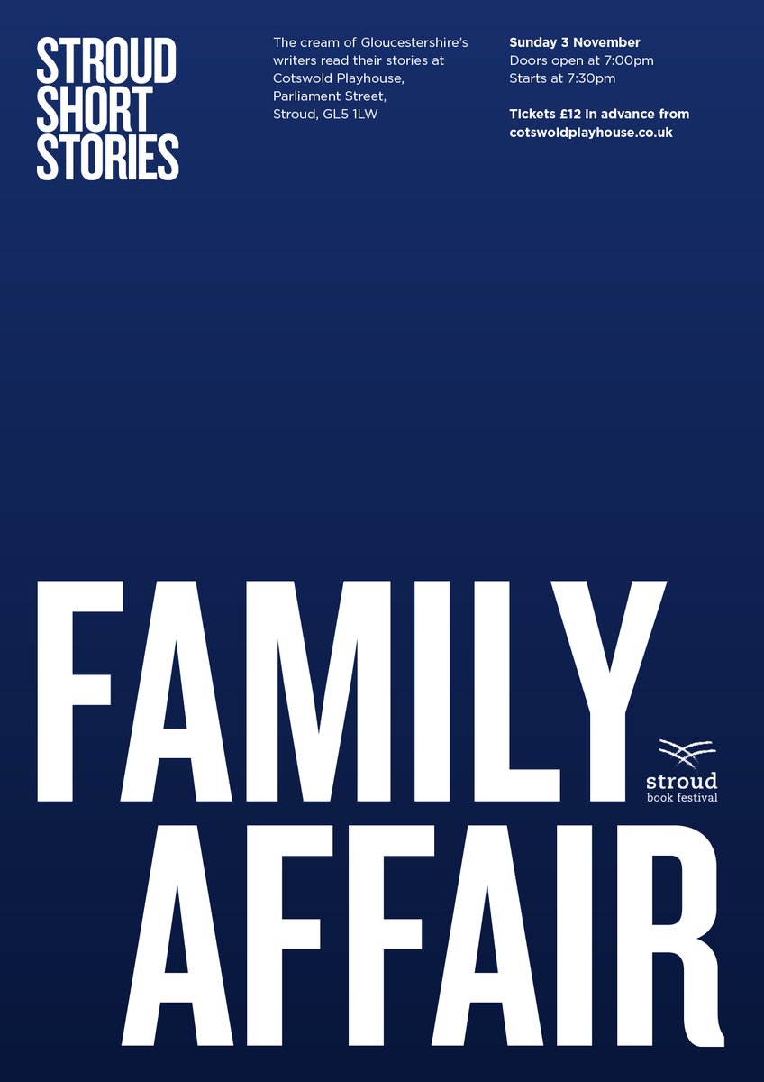 <a href="/StroudStories/">Stroud Short Stories</a> opens for submissions on Sun 11 August. #Gloucs &amp; #SGloucs writers only. It's free to submit. The theme this time is FAMILY and the event uses the Sly Stone track 'Family Affair' as its title. We take new or previously published work 
Info - stroudshortstories.blogspot.com