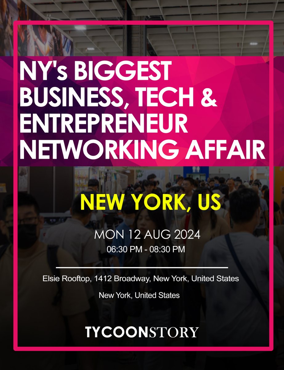 TycoonStoryCo's tweet photo. NY's biggest business, tech, and entrepreneur networking affair will be held on Monday, August 12, in New York, United States.

#NYNetworkingEvent #BusinessTechAffair #NYBusinessEvent #TechNetworking #StartupNetworking #BusinessAndTech @allevents_in 

https://t.co/jWxtt2gOKY https://t.co/Y95dSoyhla