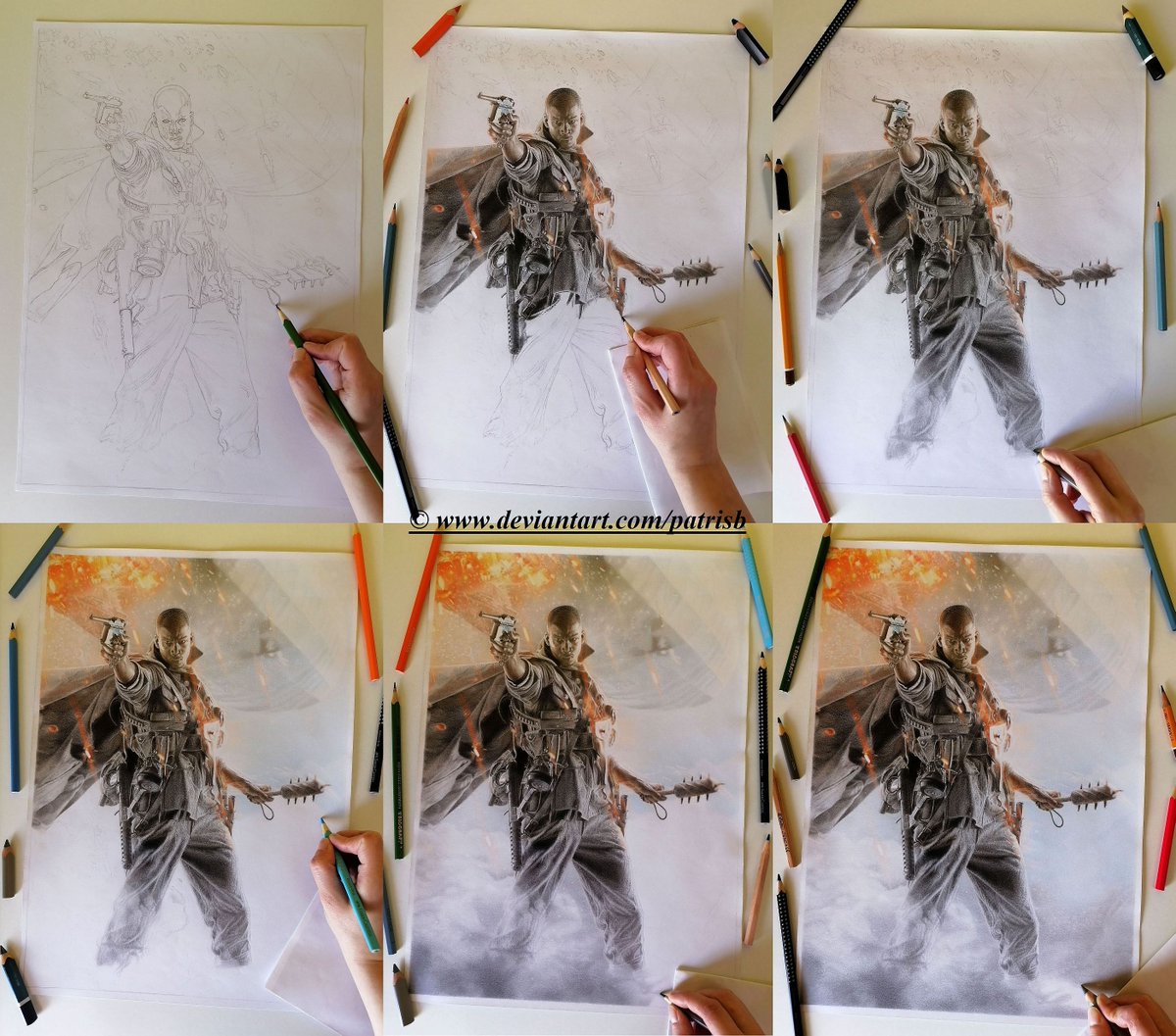 Work in progress (Battlefield 1) (game <a href="/Battlefield/">Battlefield</a> by <a href="/EA_DICE/">DICE</a>)

- size A3

© 2024 PatrisB (Patrícia Bombarová)

#drawing #workinprogress #unfinishedversion #battlefield1 #eadice #portrait #traditionalart #pencil #colourpencil #art #kresba