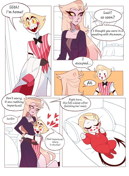 Day5 : Parenting 101🍼🌈
:3🫶🏻
#lucilith #LucilithWeek #HazbinHotelLucifer  #LucilithWeek2024
1/3 