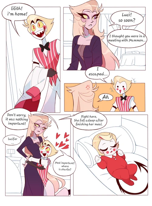 Day5 : Parenting 101🍼🌈
:3🫶🏻
#lucilith #LucilithWeek #HazbinHotelLucifer  #LucilithWeek2024
1/3 