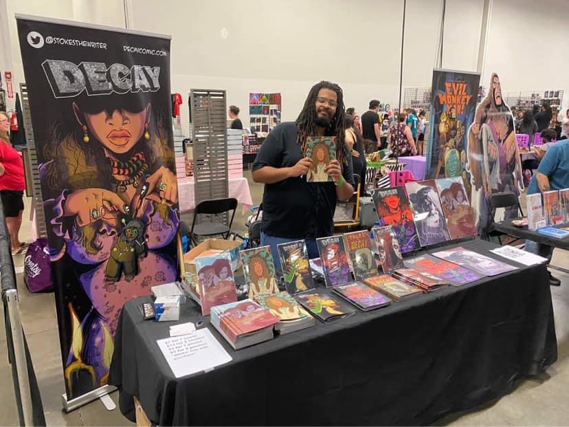 StokesTheWriter's tweet photo. Always amazed comparing my first con table vs a year or two later https://t.co/sh7I3lfVNz
