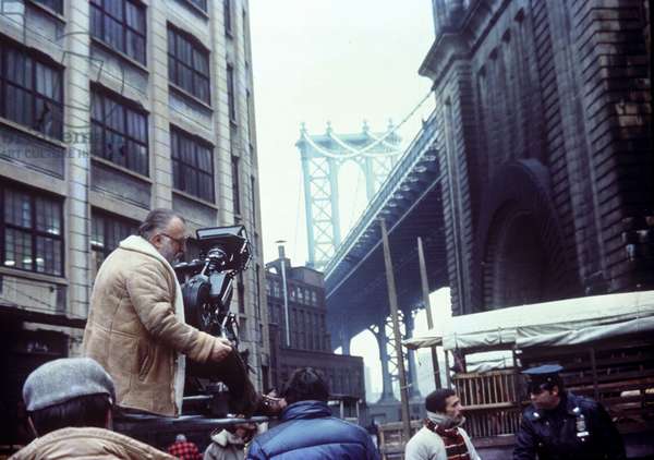 Sergio Leone setting up for one of the most iconic images from ONCE UPON A TIME IN AMERICA (1984).