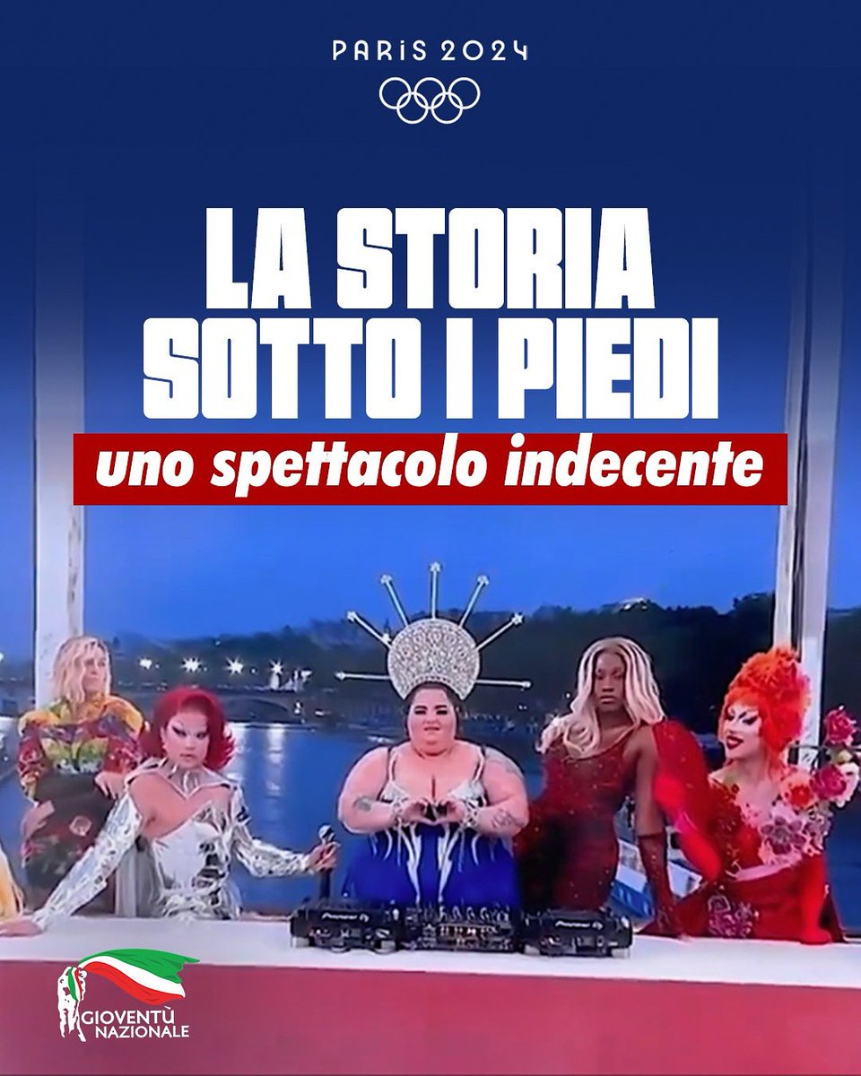 🏅Ennesimo affronto alle radici e alla storia europea. Una grande occasione persa.

🇮🇹In bocca al lupo agli azzurri, orgogliosi e fieri tra decadenza e blasfemia. 
Fate sventolare il tricolore per noi.

#OlimpiadiParigi2024