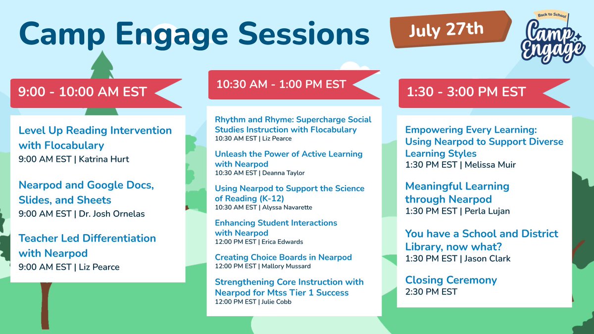 Welcome to the grand finale of #CampEngage, campers! 🎉

There's still time to dive into a day packed with brilliant sessions, sparks of inspiration, and connecting with educators worldwide!

👇 Check out the Day 3 schedule and jump into the excitement: bit.ly/4fdfonJ