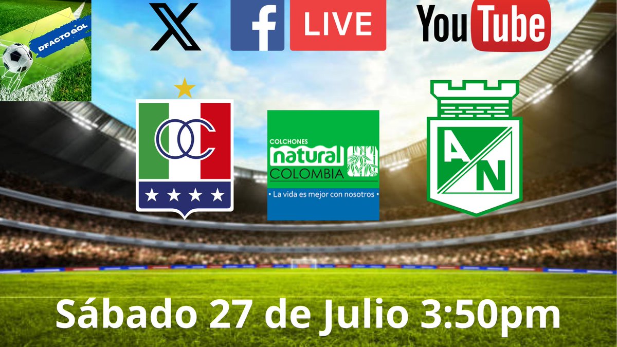 CaféDeportivo (@cafedeporticol) on Twitter photo Hoy desde las 3:50pm viva lo mejor de <a href="/LigaBetPlayD/">LigaBetPlayDimayor</a> con #DFactoGol <a href="/oncecaldas/">🏆 Once Caldas ⭐️⭐️⭐️⭐️</a> <a href="/nacionaloficial/">Atlético Nacional</a> transmisión radial por Facebook Youtube y X <a href="/CafeDeportiCol/">CaféDeportivo</a> junto a <a href="/arturovargasm/">Arturo Vargas M.</a> <a href="/RubenOspinaS/">Rubén Ospina S.</a> gracias a <a href="/ColchonesNatur1/">Colchones Natural Colombia</a> #futbol #ONCE #Nacional Hoy desde las 3:50pm viva lo mejor de <a href="/LigaBetPlayD/">LigaBetPlayDimayor</a> con #DFactoGol <a href="/oncecaldas/">🏆 Once Caldas ⭐️⭐️⭐️⭐️</a> <a href="/nacionaloficial/">Atlético Nacional</a> transmisión radial por Facebook Youtube y X <a href="/CafeDeportiCol/">CaféDeportivo</a> junto a <a href="/arturovargasm/">Arturo Vargas M.</a> <a href="/RubenOspinaS/">Rubén Ospina S.</a> gracias a <a href="/ColchonesNatur1/">Colchones Natural Colombia</a> #futbol #ONCE #Nacional