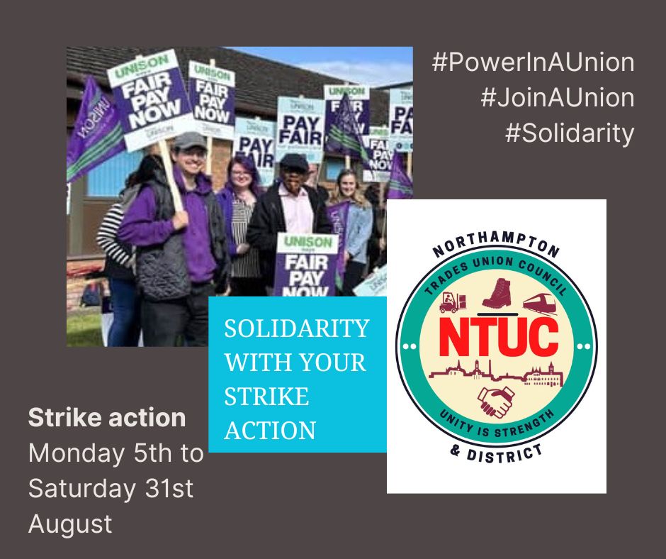 Why aren't the management paying the backpay for Health Care Assistants at Northampton and Kettering General Hospitals? #Solidarity with your August MegaStrike. See if you can drop in and express your support between 5th and 31st August #PowerInAUnion  #JoinAUnion