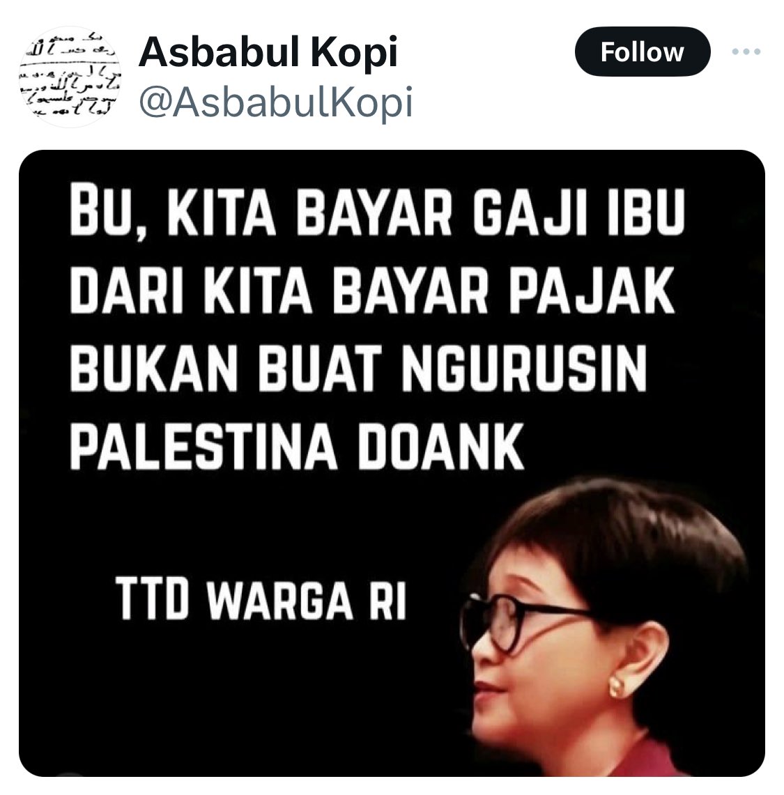 Mayoritas warga Indonesia adalah pendukung perjuangan Palestina. Jadi yg dilakukan Ibu Menlu kita sdh sangat tepat, menjalankan amanah konstitusi. Semangat Bu Retno ❤️🇮🇩🇵🇸