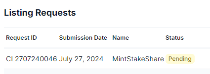 <a href="/coingecko/">CoinGecko</a> <a href="/coinlistings/">Coingecko Listings</a> We have submitted application CL2707240046 to have $MSS listed

Gecko Terminal: geckoterminal.com/bsc/pools/0xf2…
