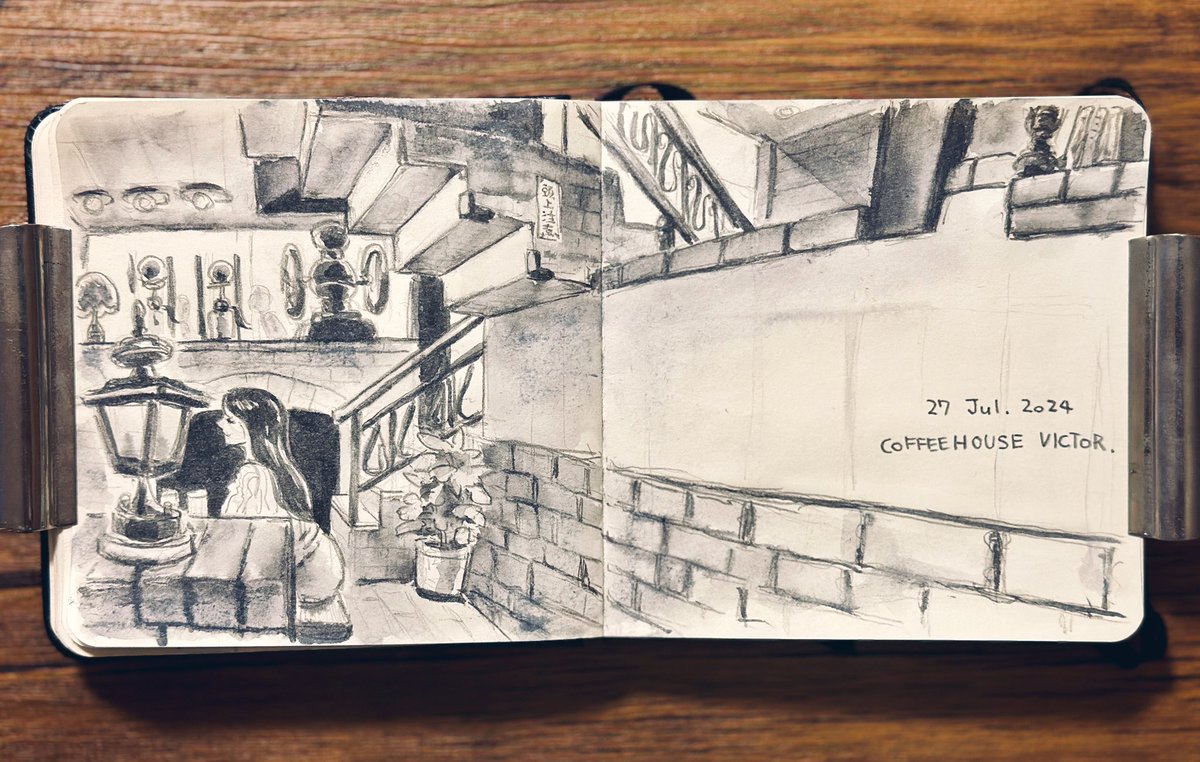 ウォーキングスケッチ大阪
@天神橋筋商店に参加してきました✨

中二階と半地下のあるオシャレなカフェでスケッチしてきました☕️
#walkingsketch #ウォーキングスケッチ