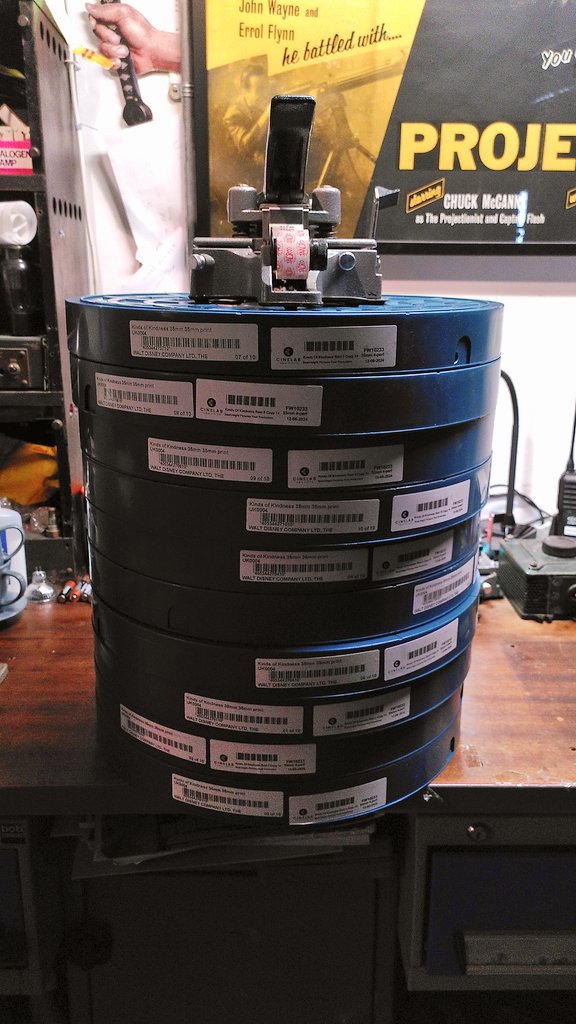 AnalogueScot's tweet photo. 35mm print of Kinds of Kindness. 10 reels! 🎞️🎞️🎞️🎞️🎞️🎞️🎞️🎞️🎞️🎞️ https://t.co/S5EvKHEjYr