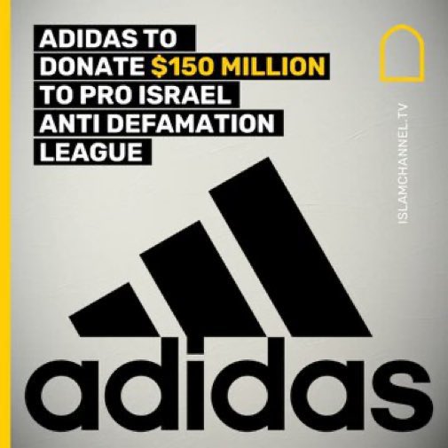 rendemour's tweet image. STOP USING THE ZIONIST BRAND ‼️

The BDS movement supports organic boycotts against
Adidas for its anti-Palestinian racism.

#BOYCOTTAdidas
#BOYCOTTAdidas
@BTS_twt