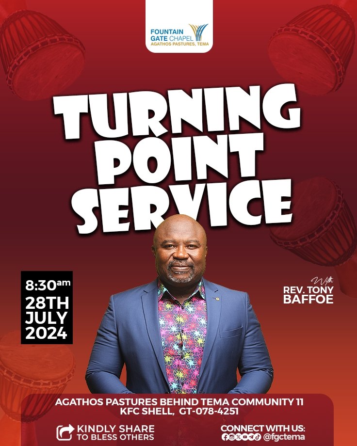 fgctema's tweet image. For a truly genuine experience of the presence of God, join us at the Agathos Pastures for #TurningPointService this Sunday, 28th July, at 8:30am. God bless you.

#AgathosPastures
#agathosMEDIA
#SOULWinning