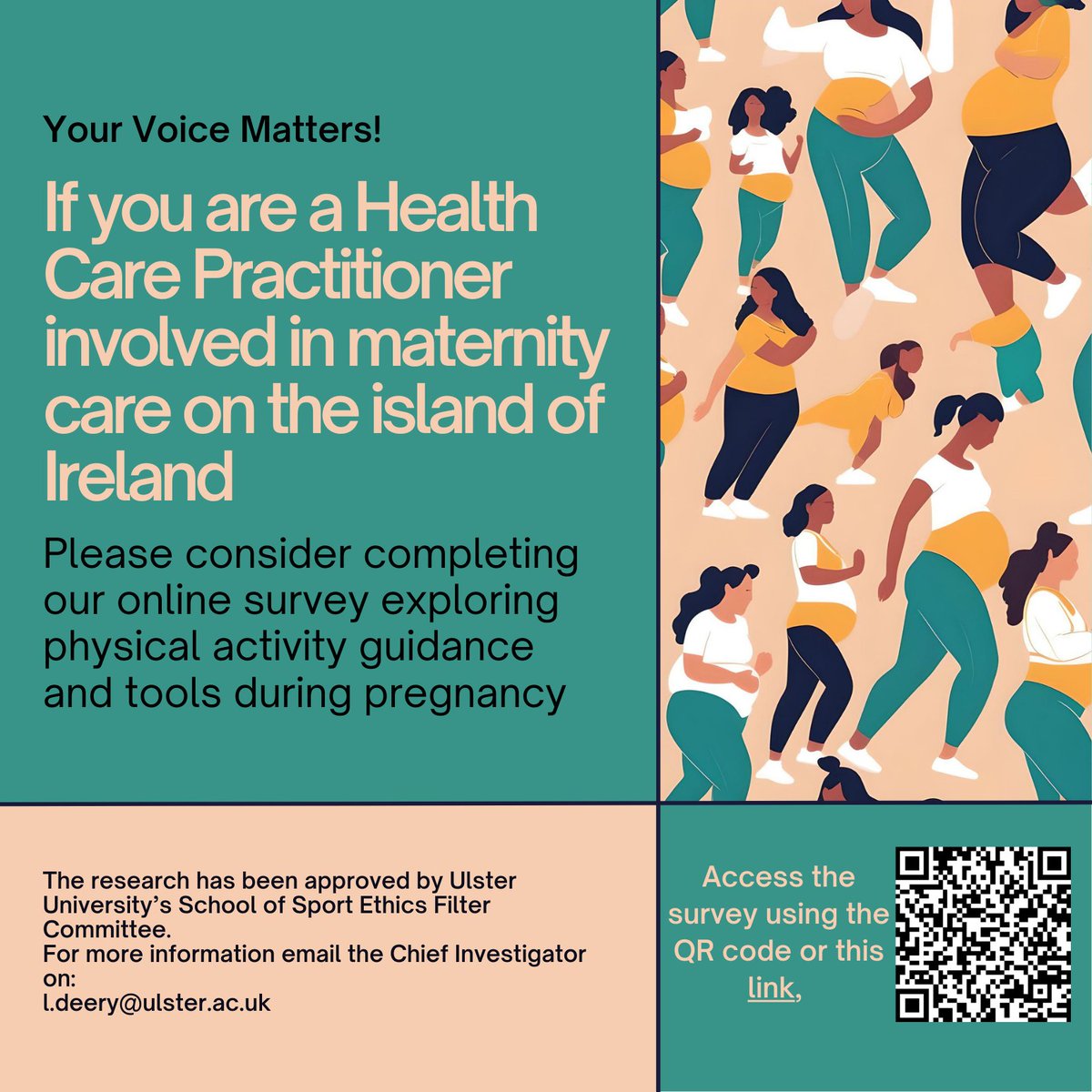 📢 Maternity health professionals in Ireland 

🤰20% of  pregnant women globally are obese 

🙆‍♂Physical activity is key in tackling pregnancy obesity

👩‍⚕Little is known about the guidance pregnant women receive 

⏱️Got 15 mins share your experience app.onlinesurveys.jisc.ac.uk/s/ulster/mater…