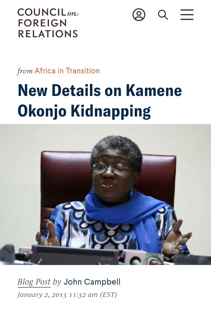 hallmarkmedia74's tweet photo. @simon_ekpa The minister has told the press that the kidnappers told her mother she had been kidnapped because of the minister’s policies concerning oil subsidy payments.  If the kidnappers were telling the truth, then the crime had a political dimension as well as a mercenary one. https://t.co/NgItv92AIM