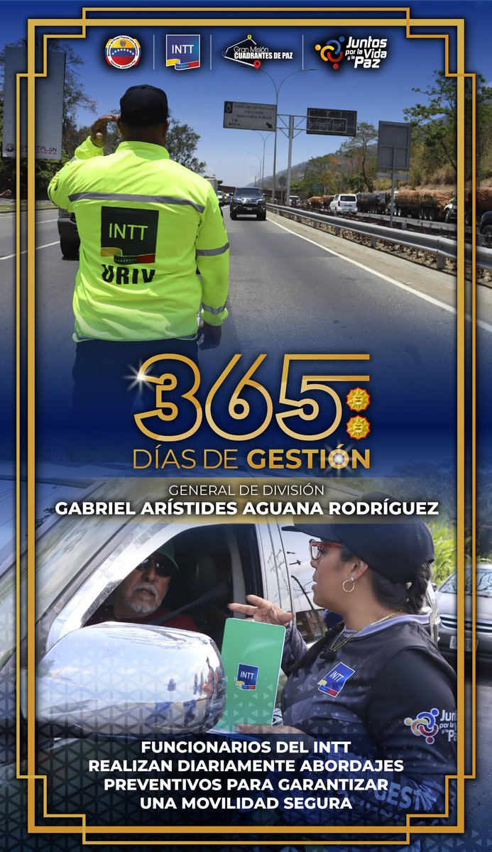 El INTT prioriza la máxima coordinación e integración con todos los ministerios y el Poder Popular para
un trabajo conjunto y efectivo a favor de la movilidad segura
 #CreamosConcienciaVial #365DiasDeGestion
#VenezuelaPazYArmonía