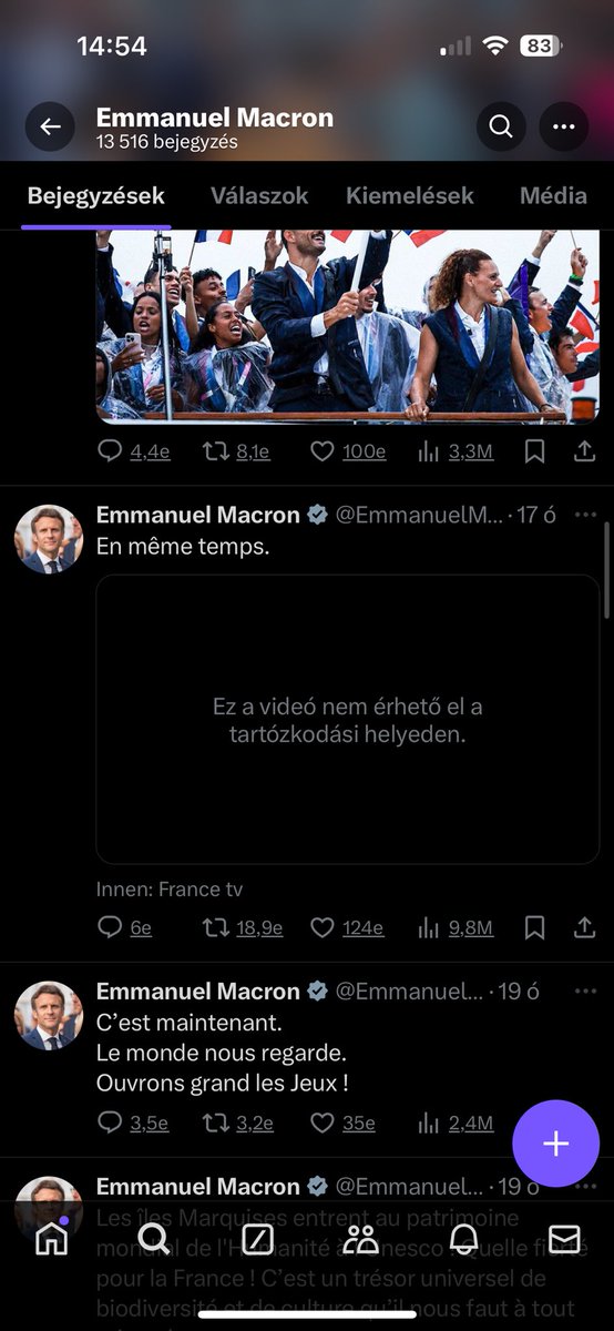 SalamonBri's tweet photo. @EmmanuelMacron Vajon a Magyarok ezt miért nem láthatják? Persze nem bánom semmi kétség. Fura!!!! https://t.co/Iik4ORCAMk
