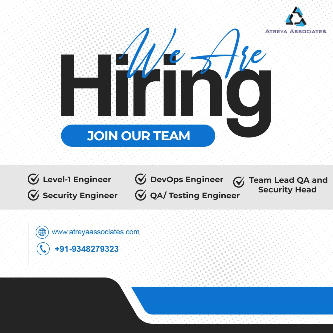 Great news! Atreya Associates has multiple positions available. Want to join our team? 📞 Reach out to 9348279323 or explore more at atreyassociates.com! 

#AtreyaAssociates #JobOpenings #ApplyNow #CareerGrowth