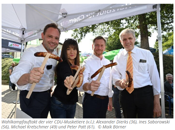 CedelSebastian's tweet image. #cDU in #Sachsen am Limit. #Wurstwahlkampf aus der Rubrik Würstchen halten Würstchen