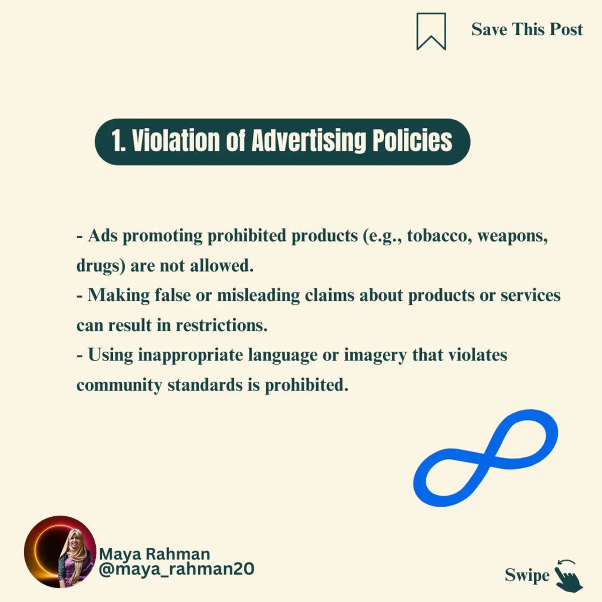 mayarahman30's tweet photo. Part-01
Why Facebook ads get restricted can save your campaign! 🚫

1️⃣ Ad Policy Violations: No prohibited products or misleading claims. 🚫🚬
2️⃣ Unusual Activity: Watch out for sudden ad spend spikes and location changes. 🌍💸 https://t.co/WSjBmaG5zJ