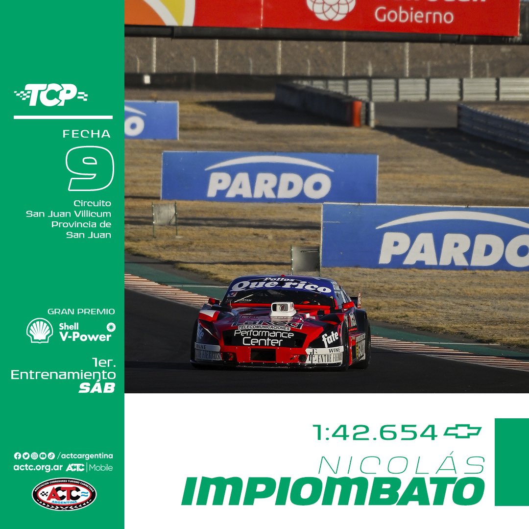 1º entrenamiento - Fecha 9️⃣

🥇 <a href="/Nicoimpiombato/">Nicolás Impiombato</a> 
⏱️ 1:42.654
🏁 TC Pista 

#ACTC